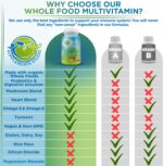 Vegan Whole Food Multivitamin with Iron, Daily Multivitamin for Women and Men, Made with Fruits & Vegetables, B-Complex, Probiotics, Enzymes, CoQ10, Omegas, Turmeric, Non-GMO, 90 Count - Image 7