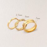 Anavia Personalized Name Date 2.5MM/4MM/7MM Stainless Steel Rings, Customized Message Dainty Plain Bands Glossy Gold Black Rings, Wedding Engagement Rings for Women Men - Image 5