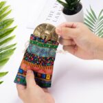 Boao Tibetan Tingsha Cymbals Meditation Chime Bells with Tibetan Drawstring Cloth Bag, 6.3 cm Meditation Chime Bells, for Percussion Instrument(Om Mane Padme Hum Symbols Embossed) - Image 5