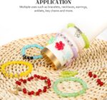 Paodey 6mm Glass Beads Bracelet Making Kit 1400pcs, 24 Colors Crystal Beads for Jewelry Making Round Beads DIY Crafts with Spacer Beads Charms Accessories - Image 7