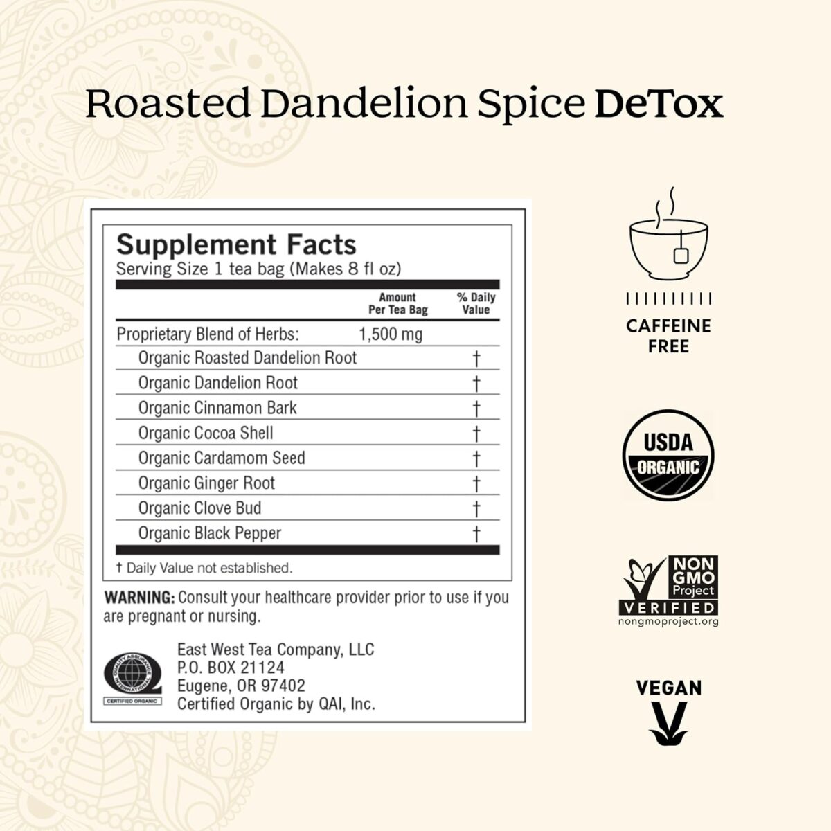 Yogi Tea Herbal DeTox Variety Sampler - 16 Bags per Pack (3 Packs) - Organic Sampler - Includes Peach & Original DeTox Teas & Roasted Dandelion Spice - Image 4