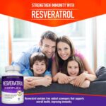 Resveratrol Supplement 1800 mg Antioxidant Complex - Highly Potent Natural Trans-Resveratrol Pills for Healthy Aging, Overall Health Support, Immune System, Brain Function, for Men Women, 90 Capsules - Image 6