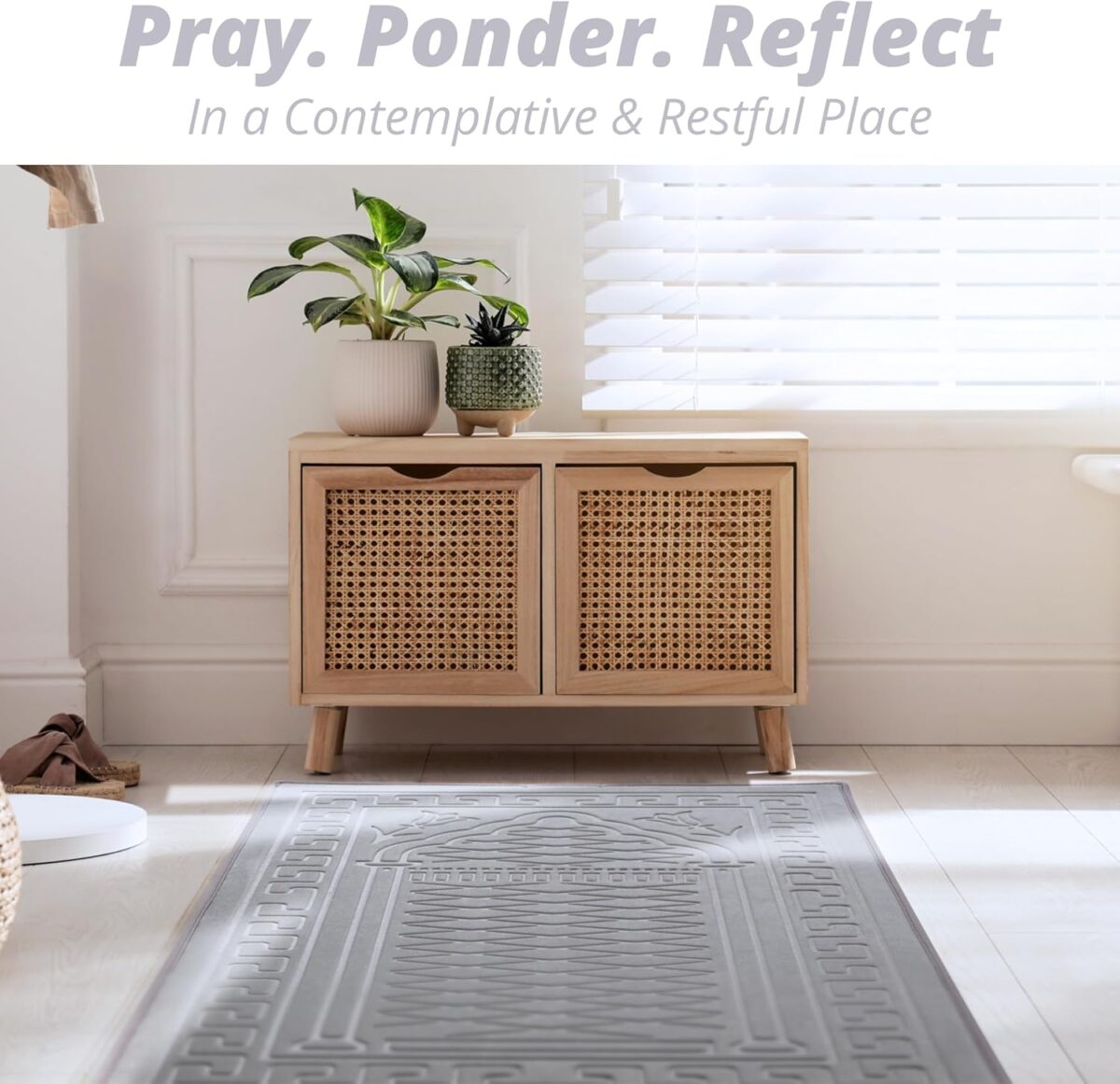 Sacred Artisans Prayer Mat, Sage Gray, Padded with Thick, Soft, Luxury Foam - Muslim Prayer Rug, Islamic Prayer Rug, Prayer Matt - Travel & Gift Ready for Ramadan & Eid - Image 7
