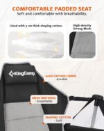 KingCamp Camping Chairs, Oversized Hammock Chairs, Folding Rocking Chairs, Aluminum Adjustable Back Swing Chairs, Chair with Removable Footrest Pillow Cup Holder for Outdoor Beach Lawn - Image 9