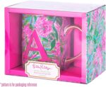 Lilly Pulitzer Initial Ceramic Coffee Mug, 14 Oz Tea Cup, Cute Mug with Gold Handle and Gift Box, C (Coming In Hot) - Image 3