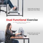 Sunny Health & Fitness Dual Function Under-Desk Bike Trainer, Mini Exercise Machine for Senior Training, Arm/Leg Cardio Cycle Workout, Optional Magnetic, Motorized & Free SunnyFit App Bluetooth Link - Image 2