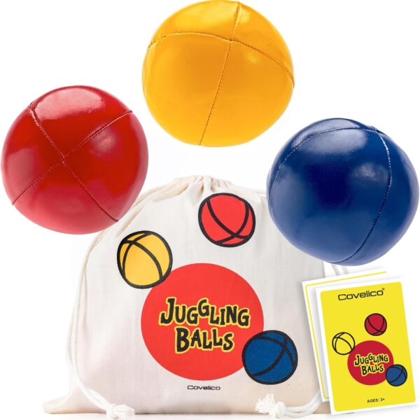 Vibrant Juggling Balls & Juggling Balls for Beginners - Perfect Stocking Stuffers for Kids 8-12 & Teens. Learn to Juggle with Juggling Balls for Kids, Teens & Adults. Stylish Bag & Easy Instructions.