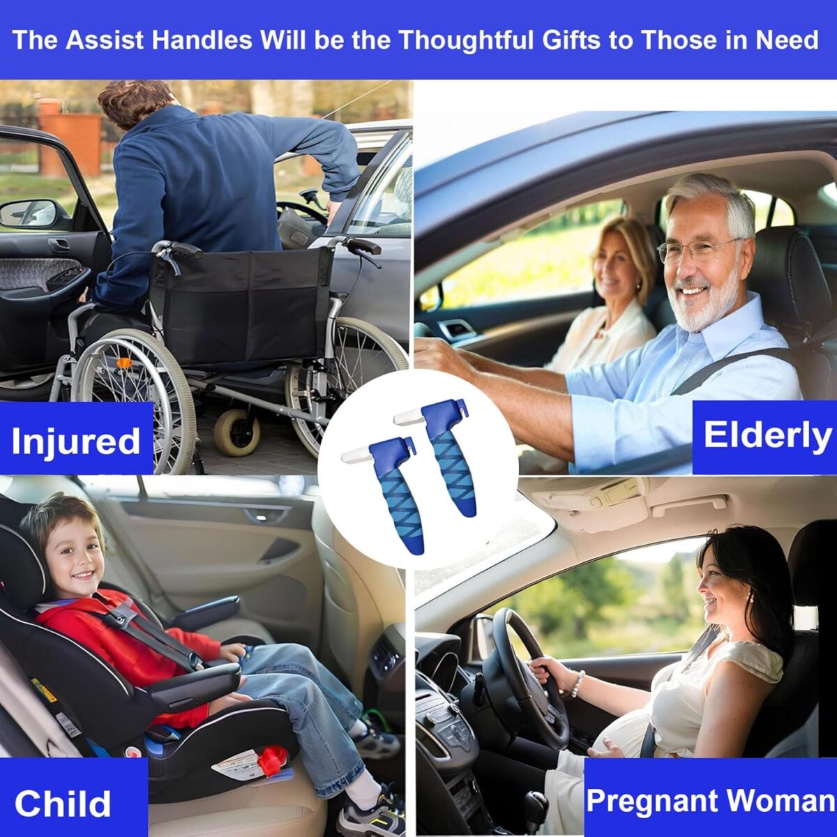 Car Door Handle for Elderly, 2 Pack Car Handles Assist Elderly, Car Door Support Handle for Seniors and Handicapped, Blue - Image 7