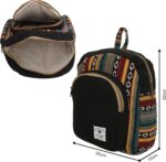 Marubhumi Mini Hemp Backpack-Boho Eco Friendly Unisex bag - Adjustable Straps Durable Cotton and Hemp, Lightweight, Medium Capacity, Travel - Black - Image 4