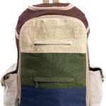 Large Hemp Backpack Multi 8 Functional Pocket Bag - Eco Friendly Unisex Rustic Durable Day Backpack by Freakmandu