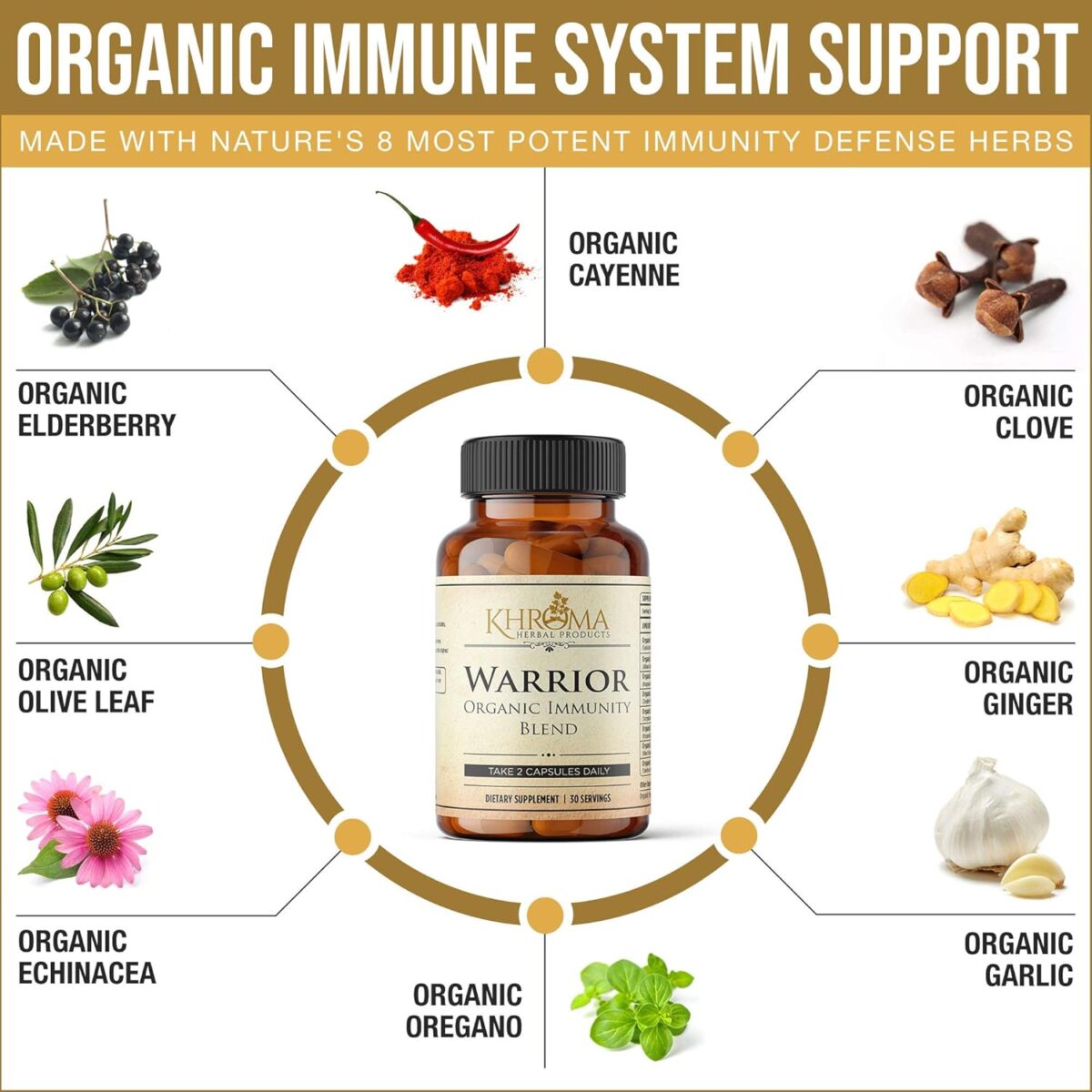 Warrior - Organic Immune System Support - Made with Nature's 8 Most Potent Immunity Defense Herbs - Image 2