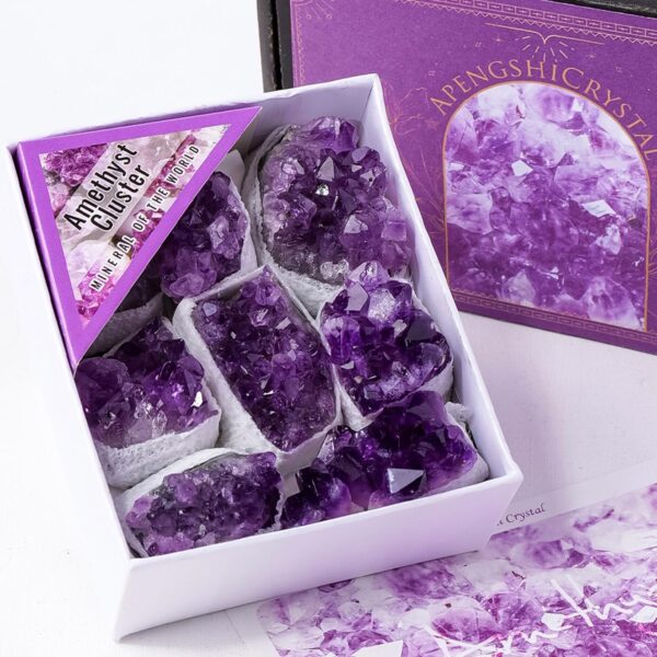 Premium Amethyst Set Natural Amethyst Cluster Set Grade A Healing Crystal Geode Spiritual Rocks Witchcraft Specimen 1.2-2'