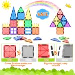 Magnetic Tiles Kids Toys STEM Magnet Toys for Toddler Magnetic Blocks Building Toys Preschool Learning Sensory Montessori Toys for 3+ Year Old Boys and Girls, Safe Creativity Toddler Kids Toys 40PCS - Image 2