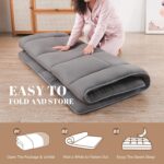 WhatsBedding Japanese Floor Mattress Futon Mattress 3" Grey Tatami Mat Shredded Memory Foam Filled Sleeping Pad, Foldable & Portable Roll Up Lounger Camping Bed for Kids and Adult,Twin Size 39"x 80" - Image 5