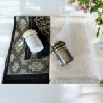 SAIKA Muslim prayer rug, Two Prayer mats and Prayer Beads with Kaaba Design Cylinder Gift Box,Islamic Gifts, Janamaz, Sajadah - Image 5