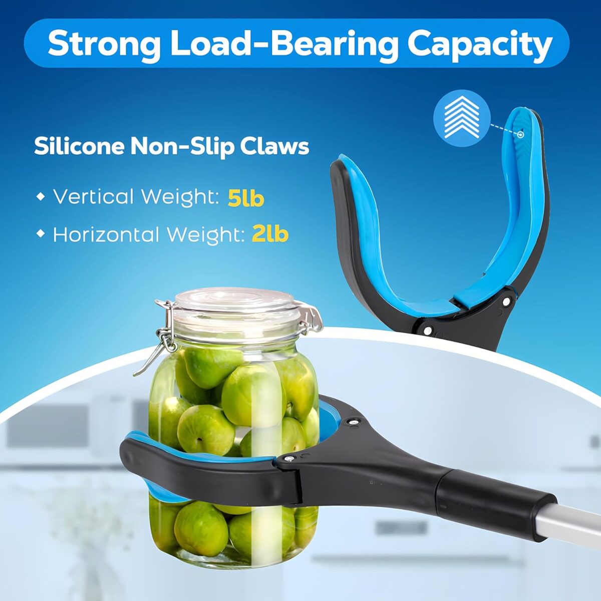 Grabber Reacher Tool - 32” Extra Long Foldable Gripper and Reaching Tool - Heavy Duty Pick Up Stick Grabbers for Seniors, Trash, Surgery Recovery Must Haves Gifts (Blue) - Image 2