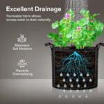 VIVOSUN 4' x 2' Complete Grow Tent Kit - 4 Inch 203 CFM Air Filtration Kit, 4' x 2' Grow Tent, 5-Pack 5 Gallon Grow Bags, 5' x 15' Trellis Netting and Hygrometer - Image 9