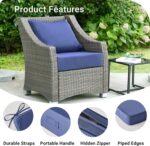 Outdoor Cushions for Patio Furniture,Outdoor Seat Cushion Set 24 x 24 x 5.75 Inch,Waterproof & Fade Resistant Outdoor Chair Cushions,Deep Patio Chair Cushion with Removable Cover,Navy Blue - Image 5