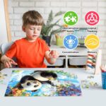 4-Pack 100 Pieces Puzzles for Kids Ages 4-6 6-8 Panda Tiger Deer Cat Puzzles 100 Pieces Jigsaw Puzzles for Kids 8-10 Year Old, Large Piece Puzzles for Seniors, Puzzles Toys for Boys and Girls - Image 5