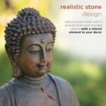 Alpine Corporation 15" Tall Indoor/Outdoor Meditating Buddha Statuary Décor - Image 6