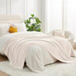 Snuggle Sac Buttery Ivory Throw Blanket for Couch, Reversible Super Soft Knitted Blankets, Warm Cozy Knit Fuzzy Plush Lightweight Throws Dupes for Sofa, Bed, Picnic, Ivory, 50 x 60 inches - Image 8