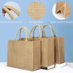 Segarty Tote Bags, 6 Pack Large Burlap Reusable Jute Canvas Gift Favors Bag with handles Blank Tote Bulk for Bridesmaid Wedding, Women Market Grocery Shopping, Bachelorette Party, Beach Trip, DIY - Image 4