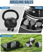 Juggling Balls for Beginners and Professionals Set of 3, Juggling Bean Bags,Durable Juggle Ball Kit (Black - White 4.2 oz) - Image 6