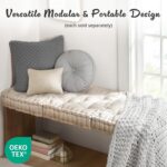 Intelligent Design Azza Floor Pillow, Large Cushions Sitting for Adults, Floor Pillow for Meditation or Yoga, Lustrous Chenille Tufted with Scalloped Edges for Bench/Chair Cushion, 20"x20"x5" Ivory - Image 6