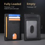 Buffway Slim Minimalist Front Pocket RFID Blocking Leather Wallets for Men and Women - Image 5