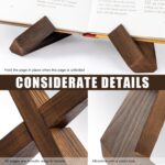 PUERSI Cookbook Stand for Kitchen, Recipe Book Holder for Kitchen Counter, Wooden Cookbook Holder, Rustic Cook Book Holder Stand - Rustic Brown - Image 5