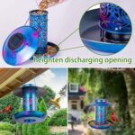 Ottsuls Solar Bird Feeder for Outdoors Hanging, Metal Wild Cardinals Garden Lantern with S Hook, Weatherproof and Water Resistant Birdfeeders as Gift Idea for Women Mom Grandma Bird Lovers (Blue) - Image 4