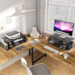 Desk Organizers and Accessories, 2-Tier Computer Monitor Stand for Desk Organizer with Drawer and 2 Pen Holders, Office Desk Accessories Workspace Desktop Organizers for Office Supplies, Black - Image 8