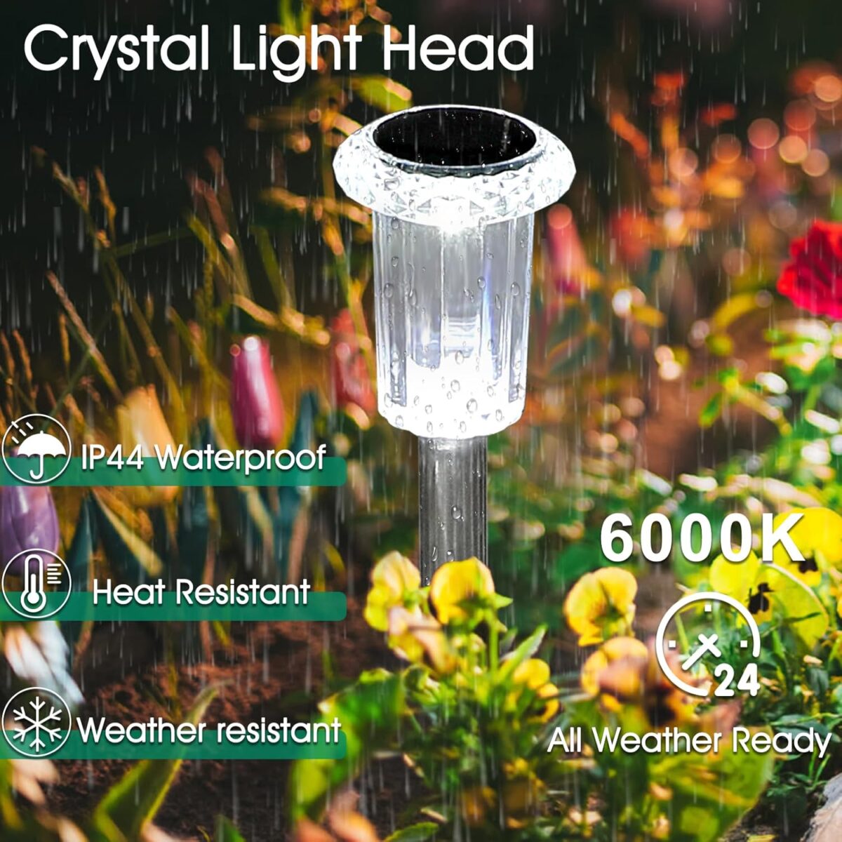Solar Outdoor Lights, 10 Pack Waterproof Stainless Steel Solar Stake Lights for Pathway Garden Yard Path Walkway Driveway Lawn Patio Outside Decor, Cool White - Image 3