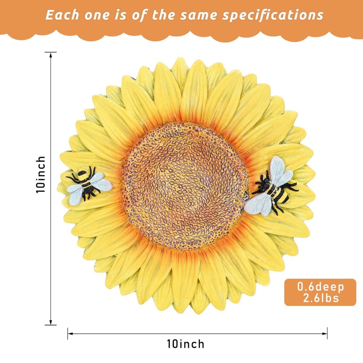 DAMEING Sunflower Stepping Stones Outdoor Garden Decoration, 2 Pack Paving Stones Kit for Outside Patio Landscape Yard Walkway Path, Anniversary Housewarming Birthday Gift, Indoor Decoation - Image 2
