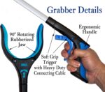 2-Pack 34 Inch Extra Long Grabber Reacher with Rotating Jaw - Mobility Aid Reaching Assist Tool (Blue) - Image 3