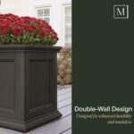 Mayne Fairfield 20-Inch Square Planter – Self-Watering, Weather-Resistant Planter for Flowers – Durable Outdoor Design for Patio, Porch, or Entryway - Image 5