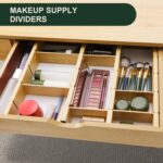 Utoplike Bamboo Drawer Dividers with Inserts, 4 pcs Adjustable Kitchen Drawer Organizers, Expandable Wooden Drawer Organization for Socks, Bedroom, Kitchen, Office, Spring Loaded - Image 7