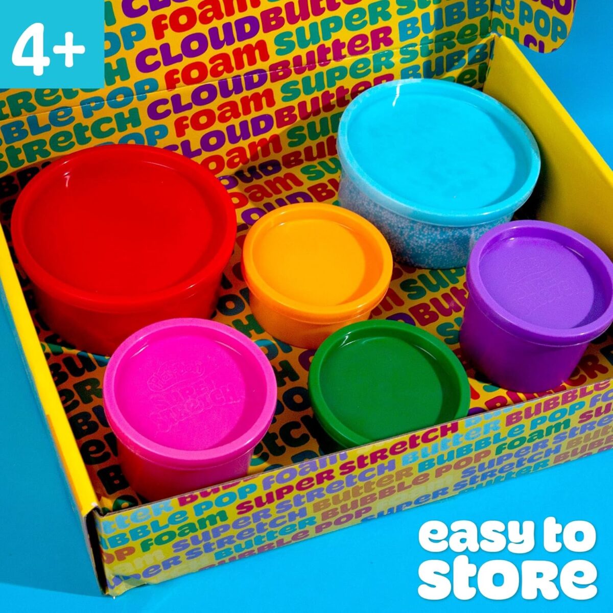 Play-Doh 6 Variety Compounds–Super Stretch, Play Foam, Butter, Cloud Dough for Kids, Sensory Dough, Kit, Gifts for Kids, Popular Kids Toys, Party Favors for Kids 8-12, Compound Packs - Image 4