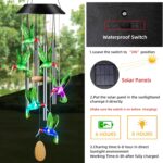 Wind Chimes,Hummingbird Solar Wind Chimes for Outside,Aluminum Tubes Memorial Wind Bell for Garden/Patio Decor Thanksgiving Gifts for Mom, Wife, Grandma Neighbors(25 Inch Deep Tone) - Image 5