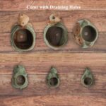 Okllen 6 Pack Mini Animal Ceramic Succulent Planter Set, Cute Elephant, Turtle, Owl, Snail, Succulent Pots with Drainage Hole, Ideal for Bonsai, Indoor, Outdoor - Image 4