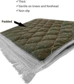 Prayer Rug Muslim Mat Islamic - Padded Very Thick Prayer Rug Sajadah for Men Women with Islam Prayer Beads for Eid Travel Ramadan, Soft and Luxury (Grey) - Image 3