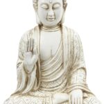 Leekung Buddha statue for home decor accents,laughing buddah statue for meditation zen garden spiritual room feng shui desk table yoga decor,small buda budda home decorations gifts antique ivory white