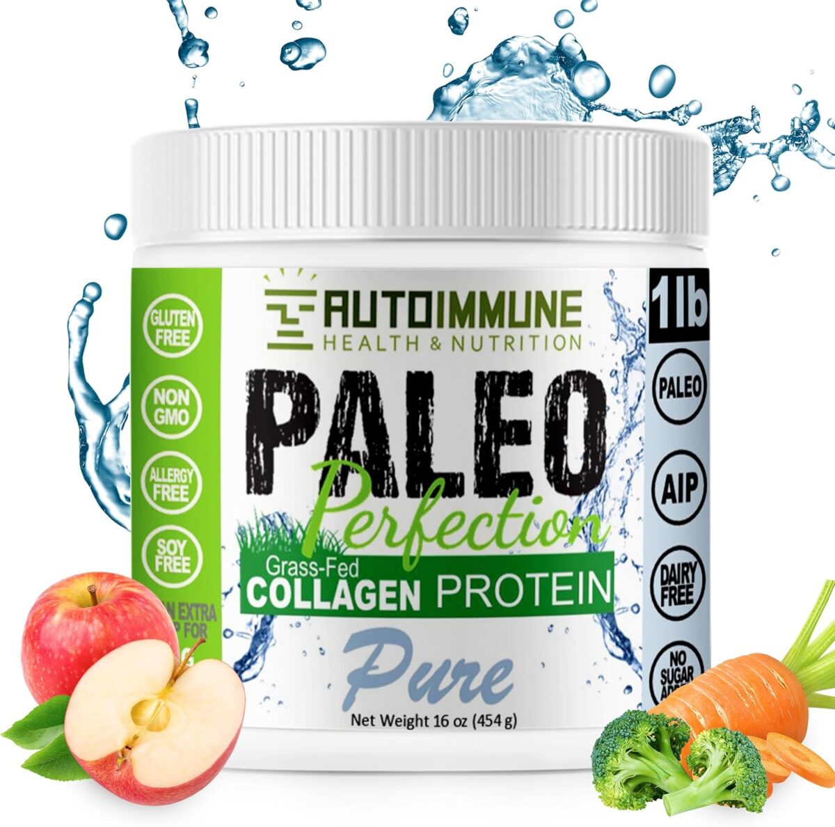 Autoimmune Health & Nutrition Collagen Protein Powder for Women & Men - Soy, Gluten, & Dairy Free Non GMO Collagen Protein from Grass-Fed Beef - 1 lb - Image 1
