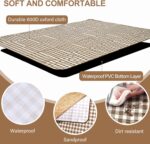 Picnic Blanket Outdoor Extra Large Picnic Mat 80"X60" Camping Blanket Beach Blanket Foldable Waterproof Sand Mat Hiking Travel Family Concerts(Brown) - Image 4