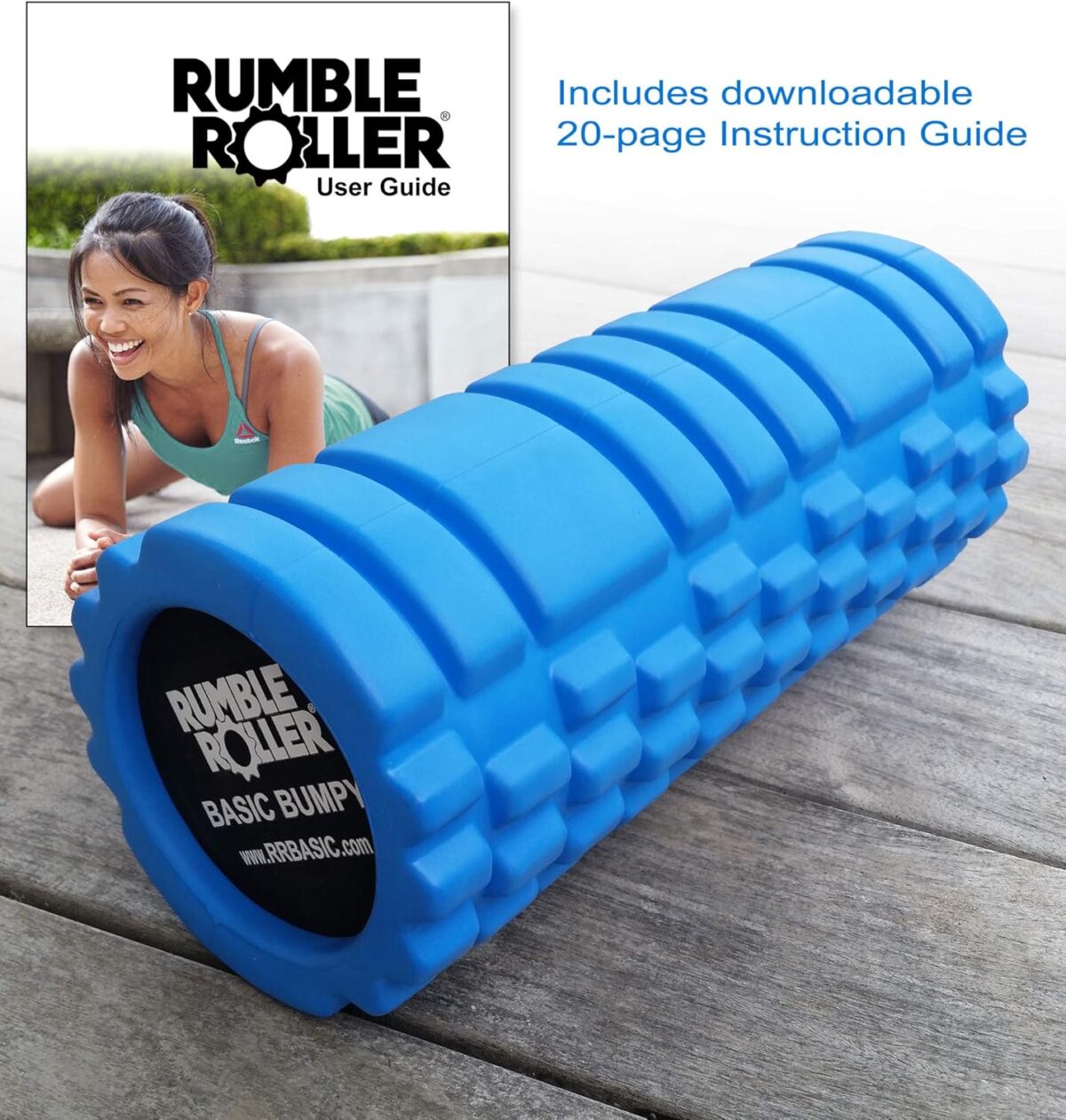 RumbleRoller Basic Bumpy Foam Roller, Solid Core EVA Foam Roller with Grid/Bump Texture for Deep Tissue Massage and Self-Myofascial Release - Image 2