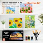 Shuttle Art Acrylic Paint, 50 Colors Acrylic Paint Set, 2oz/60ml Bottles, Rich Pigments, Water Proof, Premium Acrylic Paints for Artists, Beginners and Kids on Canvas Rocks Wood Ceramic Fabric - Image 8