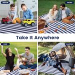 80”x 80” Picnic Blanket Extra Large, Waterproof and Foldable Beach Blanket, 3-Layer Outdoor Blanket for 6 to 8 Adults, for Camping, Park, Beach, Grass, Indoors… - Image 8
