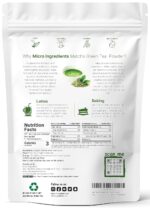 Micro Ingredients Organic Matcha Green Tea Powder, 1lb | Premium First Harvest Japanese for Daily Beverage | 100% Pure Culinary Grade | No Sugar, Eco-Friendly Recyclable Bags - Image 2