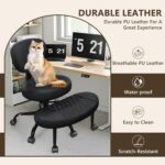 Cross Legged Office Chair with Wheels, Meditation Chair, ADHD Desk Chair for Adults, Adjustable Height Yoga Office Chair, Wide Criss Cross Chair with Lumbar Support, Kneeling Chair-Black - Image 7