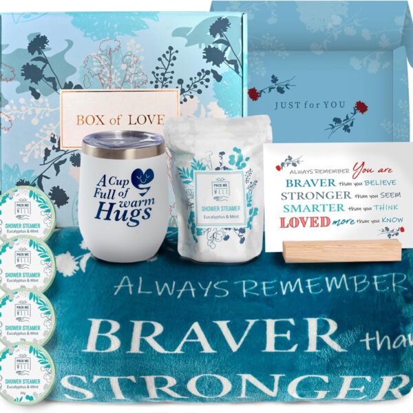 Cancer Care Gifts for Women - Chemo Care Package for Women - Get Well Soon Gifts Basket - Chemotherapy Must Haves - Hug in a Box